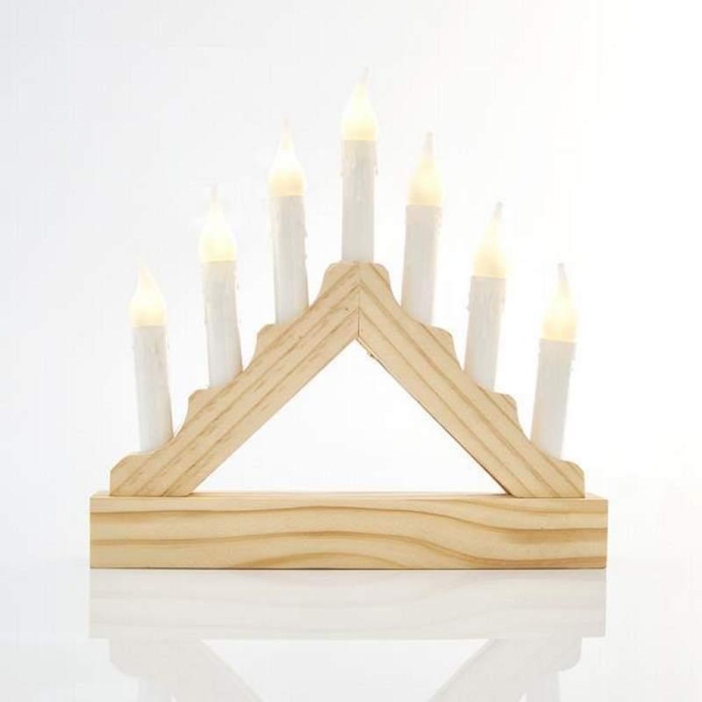 600-40266 κηροπήγιο-με-7-κεράκια-led-θερμού-λευκού-χρ-μπαταρίας-ξύλινο-eurolamp